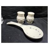 Longaberger Pottery Spoon Rest Salt&Pepper