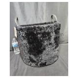 Black Furry Storage Basket