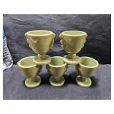 Ceramic Egg Cups Green