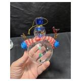 Handblown Snowman Ornament