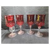 VTG Longchamp Ruby Red Goblets