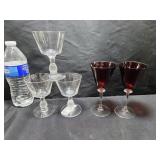 Heisey Clear & Ruby Red Maker ?? Glasses