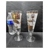 Libby Butterflies & Thistle Pilsner Glasses