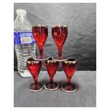 Ruby Red Cordial Glasses