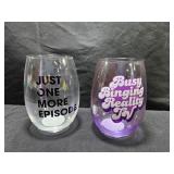 Reality TV Binging Wine Glasses
