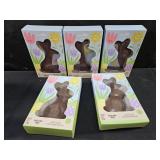 5 Solid Milk Chocolate Bunnies