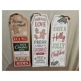 3 Christmas Wall Hangers 19 Inch