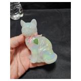 Hand Painted Fenton Cat Damaged See Pics