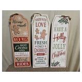 3 Christmas Wall Hangers 19 Inch