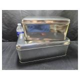 2 Tin Storage Boxes
