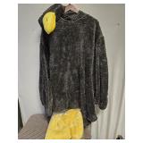 Crow Hooded Blanket Used & Slippers New