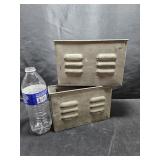 2 Hanging Metal Boxes