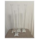 7 -24 Inch Glass Vases & 1- 20 Inch