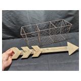 Wire Basket & Wood Arrow