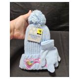 Girls Beanie Set Blue