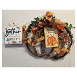 Fall Wreath & Wood Decor