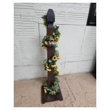 44 Inch Decorative Post Sunflowers
