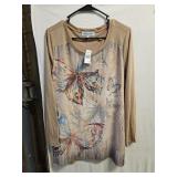 Closet Full Butterfly Blouse SZ LG New