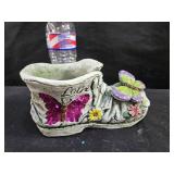 Cement Planter Shoe Butterfly