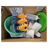 Box Of Misc Plastic Storage