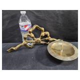 Brass Bow & Candle Holder