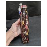 Metal Thermos Bottle Blk Floral
