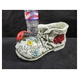 Cement Planter Shoe Lady Bug