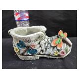 Cement Planter Shoe Dragonfly