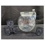 Glass Pumkin Jar & Skull Shot Glasses