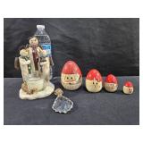 Snowman Candle & Sants Nesting Dolls