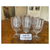 Set of 7 "Park Lane" 12oz Tea Glasses, Blown Glass