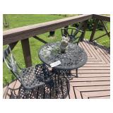 Metal Table & 2 Chairs, Dog
