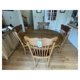 Oak Round Pedestal Table & 4 Chairs