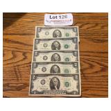 5 pc. Lot of $2 Bills