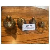 Set of 4 Brass Quail