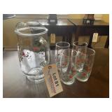 Anchor Hocking Pitcher & Set of 4 Glasses