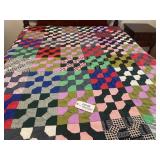 Hand pieced & quilted full-size quilt