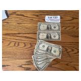 (2) Silver Certificates, (11) Misc. $1 Bills