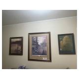 3 Photos: (1) Plane Flying over Choppy Waters