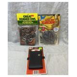 Nos-owl & snake blow ups plus glasses case