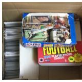 Box of baseball and football cards