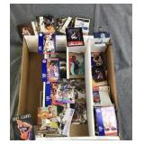 Box of NFL and NBA Cards