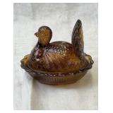 Turkey on a nest cany dish-glass