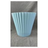 NOS fesco baby blue pleated trashcan