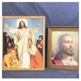 2 religious prints one signed
