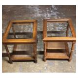 Pr. Of end tables glass top