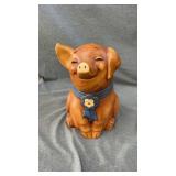 13" Ceramic pig cookie jar