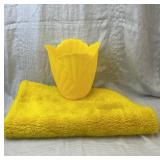 New old stock trash can & shag rug