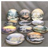 11 pc. Thomas Kinkade collector plates