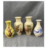 4 porcelain, oriental bud vases-artmark